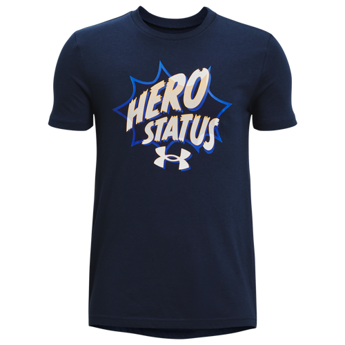 

Boys Under Armour Under Armour Hero Status Short Sleeve T-Shirt - Boys' Grade School Academy/Tech Blue Size XL