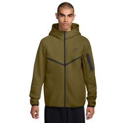 Pour hommes - Nike Chandail à capuchon Windrunner à glissière pleine longueur en molleton Tech - Noir/Olive