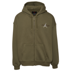 Men's - Jordan Brooklyn Oversize Stretch Full-Zip Hoodie  - Medium Olive/Sail