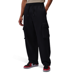Men's - Jordan Brooklyn Oversize Fleece BB Cargo Pants  - Dark Smoke Grey/Black