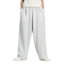 Men's - adidas Originals Wide Leg Graphic Sweat Pant  - White/Light Grey Heather