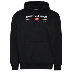 Men's - New Balance Logo Stripe Hoodie  - Black/White