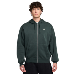 Pour hommes - Jordan Chandail à capuchon avec glissière complète surdimensionné Brooklyn - Midnight Green/Sail