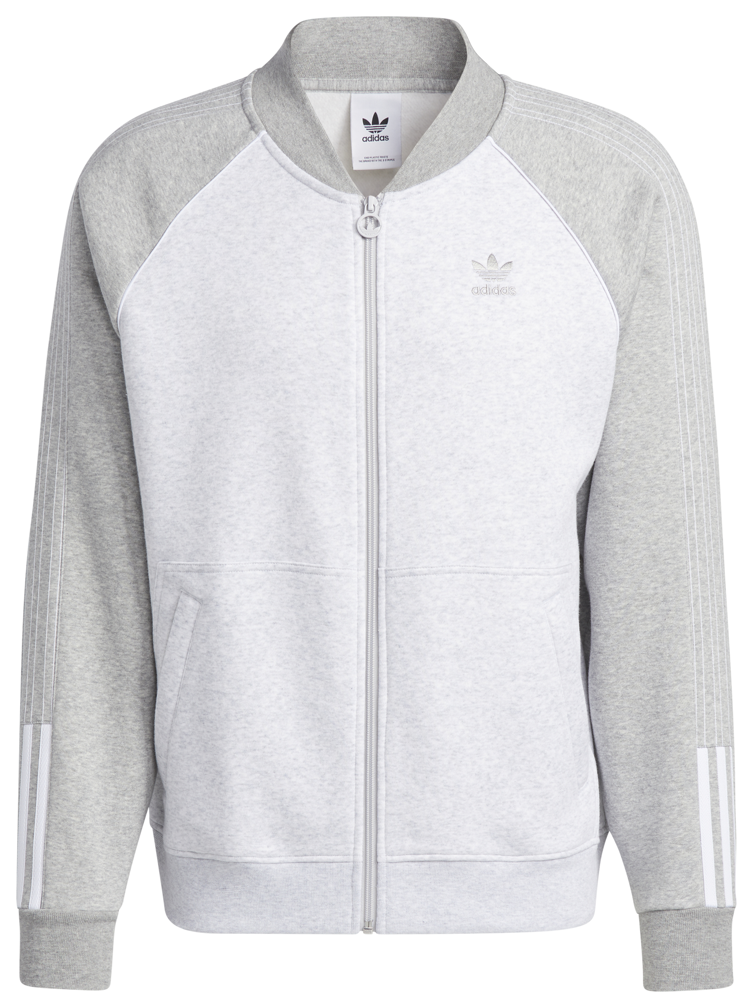 SNKR_TWITR on X: $17.50 w/code STATUS50: adidas Originals SST Track Jacket  'White/Grey'  #AD  / X