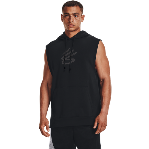 

Under Armour Mens Under Armour Curry Fleece Sleeveless Hoodie - Mens Black/White Size S