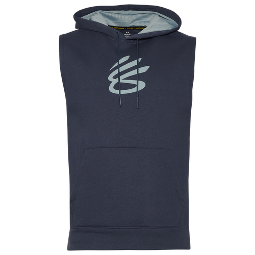 Under Armour Mens Curry Fleece Sleeveless Hoodie In Downpour