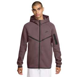 Men's - Nike Tech Fleece Full-Zip Windrunner Hoodie  - Black/Brown