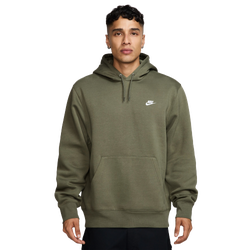 Pour hommes - Nike Chandail à capuchon de basketball Club - Olive/Blanc
