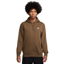 Men's - Nike Club Pullover Hoodie  - Brown/White