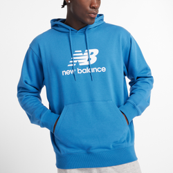 Men's - New Balance French Terry Stacked Logo Pullover Hoodie - Blue Agat