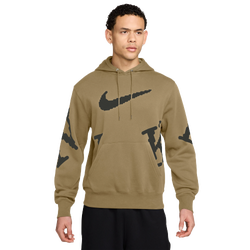 Men's - Nike Club Basketball Graphic Neo Varsity Hoodie  - Beige/Olive