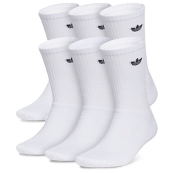 Adult - adidas Originals Trefoil 6 Pack Crew Socks  - White/White