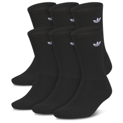 Adult - adidas Originals Trefoil 6 Pack Crew Socks  - Black/Black