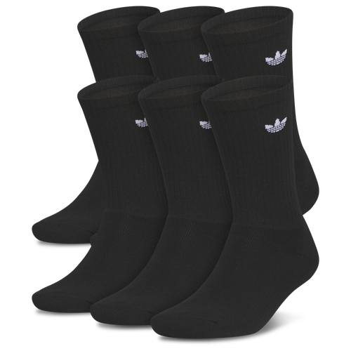 Women's adidas Originals Trefoil 6 Pack Crew Socks - Adult Size L - Black