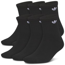 Adult - adidas Originals Trefoil 6 Pack Quarter Socks  - Black/Black