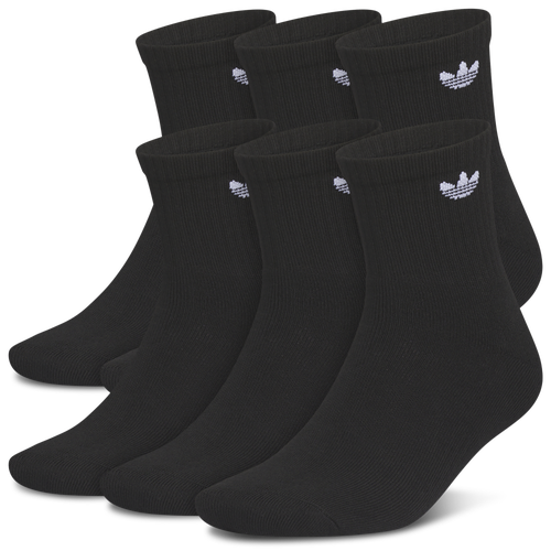 Women's adidas Originals Trefoil 6 Pack Quarter Socks - Adult Size L - Black