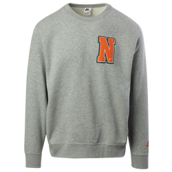 Men's - Nike Swoosh High Fleece Crew - Orange/Dark Grey Heather