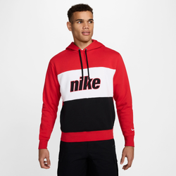 Men's - Nike NSW Pullover Hoodie BB CB Block 2.0  - University Red/Black