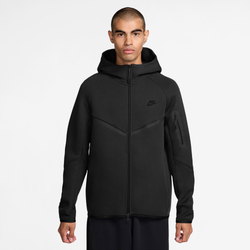 Men's - Nike Tech Fleece Full-Zip Windrunner Hoodie - Black/Black