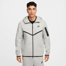 Men's - Nike Tech Fleece Full-Zip Windrunner Hoodie  - Dark Grey Heather/Black