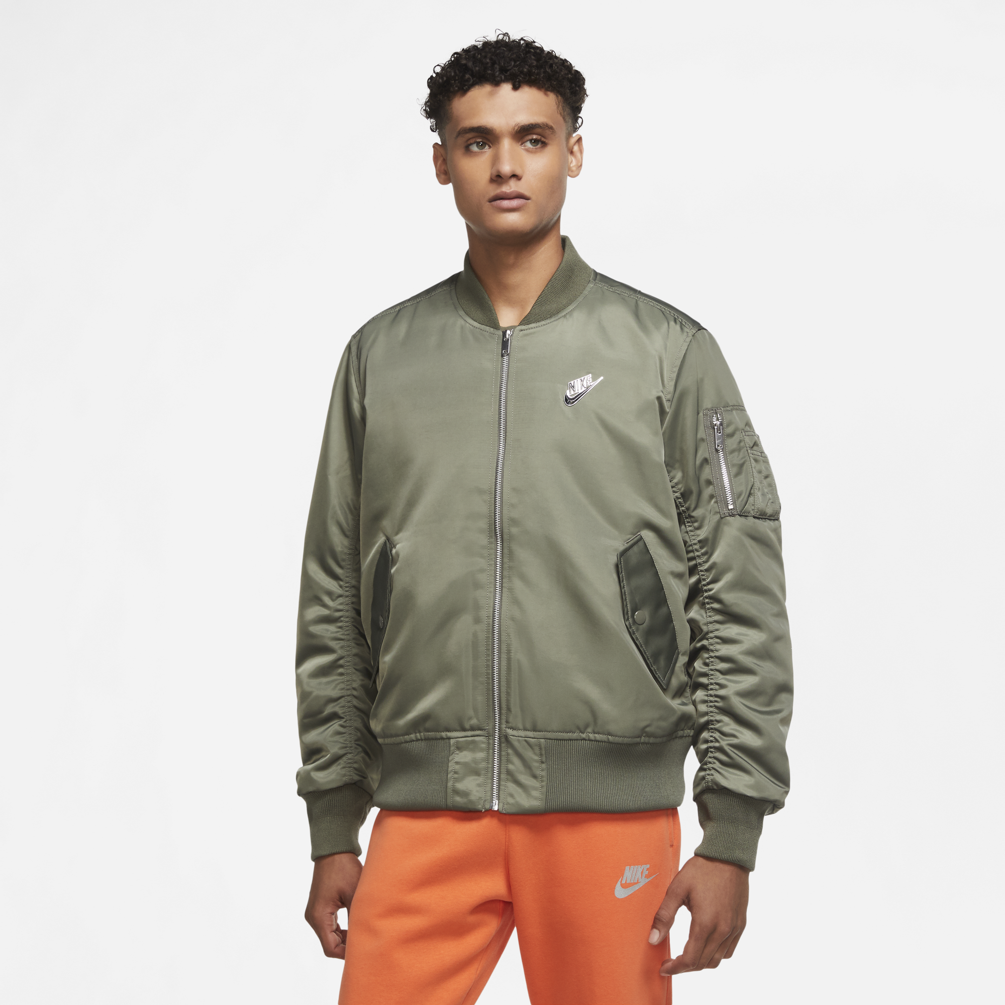 nike olive bomber jacket