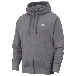 Men's - Nike Club Full-Zip Hoodie - Charcoal