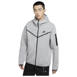 Men's - Nike Sportswear Tech Fleece Full-Zip Hoodie  - Grey Heather/Black