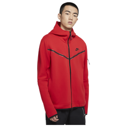 Men's - Nike Sportswear Tech Fleece Full-Zip Hoodie - University Red/Black