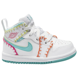 Garçons, bambin - Jordan AJ 1 à mi-cheville - Blanc/Bleu sarcelle délavé/Rose rush