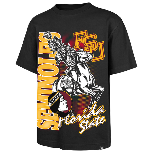 47 Brand Mens Florida State Seminoles Mascot Short Sleeve T-Shirt - - Black Size XXL