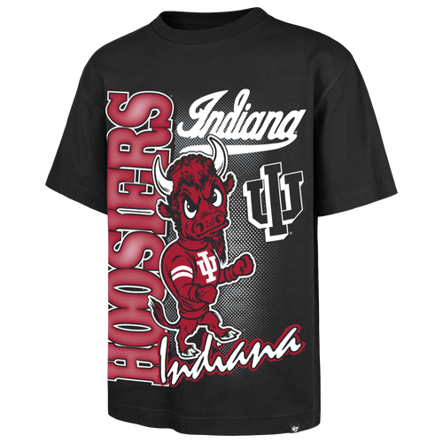 47 Brand Mens Indiana Hoosiers Mascot Short Sleeve T-Shirt - - Black