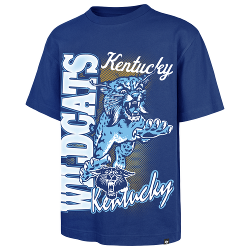47 Brand Mens Kentucky Wildcats Mascot Short Sleeve T-Shirt - - Blue Size XXL