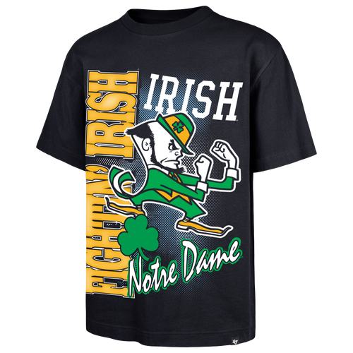 47 Brand Mens Notre Dame Fighting Irish Mascot Short Sleeve T-Shirt - - Navy
