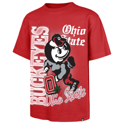 47 Brand Mens Ohio State Buckeyes Mascot Short Sleeve T-Shirt - - Red
