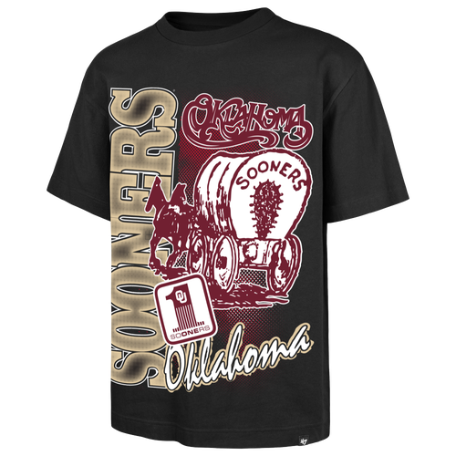 47 Brand Mens Oklahoma Sooners Mascot Short Sleeve T-Shirt - - Black