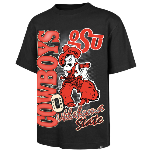 47 Brand Mens Oklahoma State Cowboys Mascot Short Sleeve T-Shirt - - Black