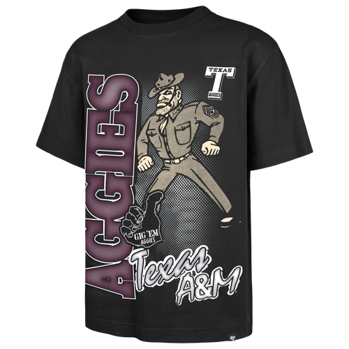 47 Brand Mens Texas A&M Aggies Mascot Short Sleeve T-Shirt - - Black