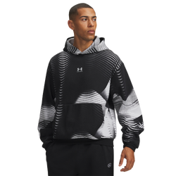 Men's - Under Armour Icon Print Fleece Hoodie  - Black/Black