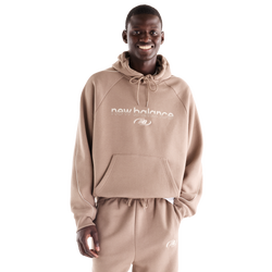 Men's - New Balance Trackside Pullover Hoodie  - Timberwolf Piping/Mushroom