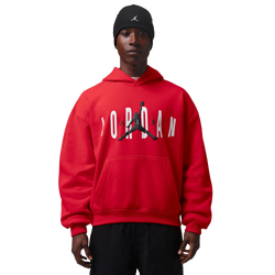 Men's - Jordan Brooklyn Graphic Oversize Pullover BB Hoodie  - University Red/Black