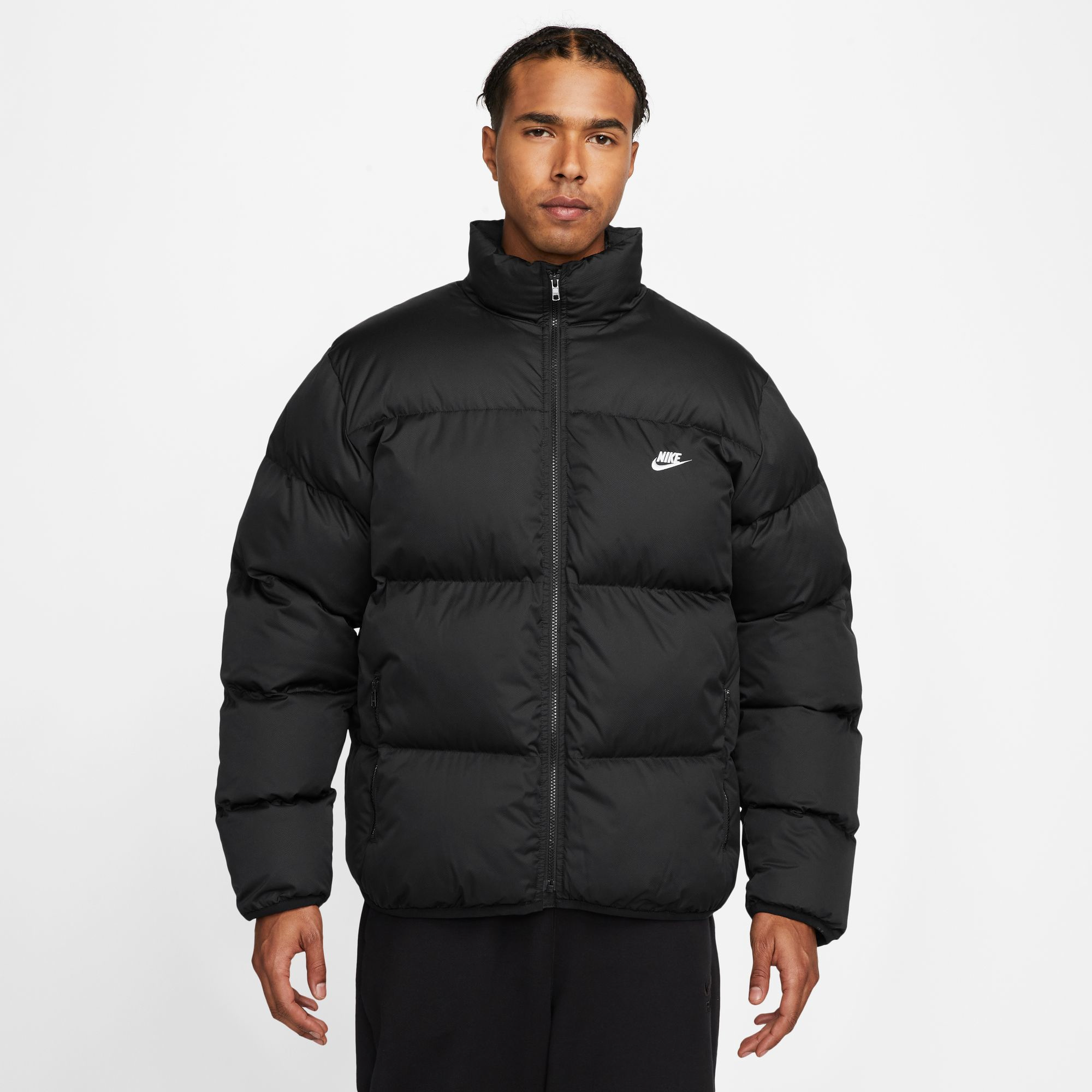 Nike long hot sale black jacket