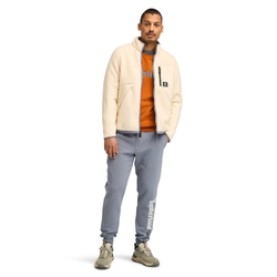 Men's - Timberland Sherpa Mix Media Fleece Top - Beige/Beige