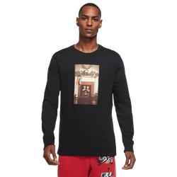 Men's - Jordan Jumpman Chimney Long Sleeve T-Shirt  - Red/Black