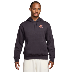 Pour hommes - Nike Chandail à capuchon de club de basketball - Noir cassé/Rouge