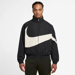Men's - Nike Swoosh Woven Jacket - Black/Beige