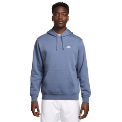 Pour hommes - Nike Chandail à capuchon de basketball Club - Indigo mondial/Blanc/Blanc