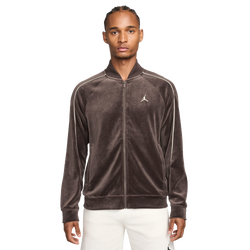 Men's - Nike Brooklyn Velour Track Jacket  - Baroque Brown/Sail