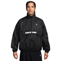 Men's - Nike Air All Over Print 1/2 Zip Jacket  - Black/White
