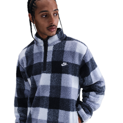 Men's - Nike Club Seasonal Winterized All Over Print Half-Zip  - Navy/Blue