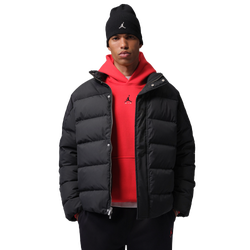 Men's - Jordan Flight Varsity Down Puffer  - Black/Uni Red